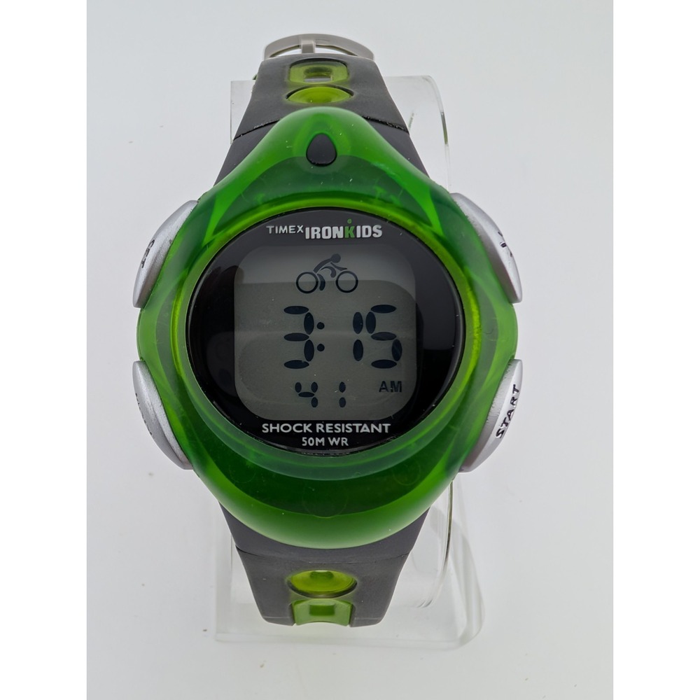 Timex‎ IronKids Digital Watch 36mm Case Green/Black Band- New Battery